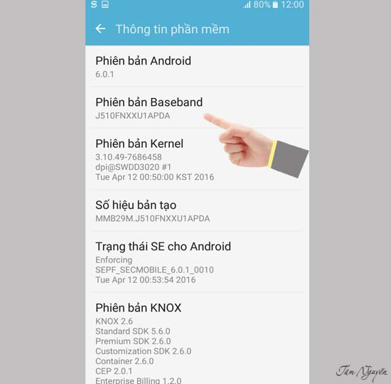 Vào thông tin phần mềm để kiểm tra các phiên bản như hình sau.